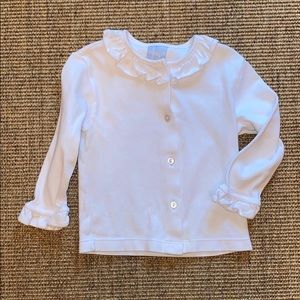 Bella bliss button down ruffle collar.